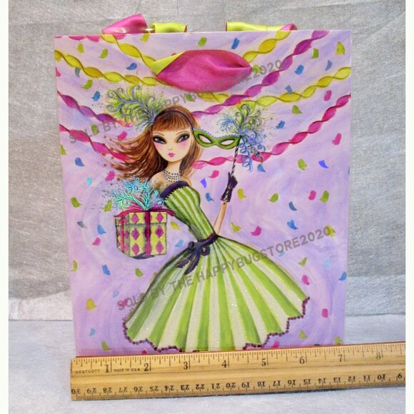 Papyrus Bella Pillar GLAMOUR GIRL Birthday Greeting Card-Gift Bag Set-brand NEW - Picture 4 of 10